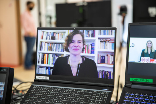 Mariana Mazzucato bei der virtuellen Verleihung des Kurt-Rothschild-Preises für Wirtschaftspublizistik, 2021